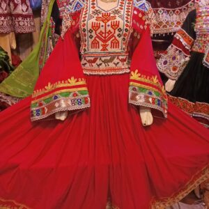 Newly designed Queen Afghani frock with the exquisite hand embroidery ( 3P) ( Further hand embroidery in process)