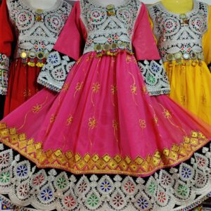 Red Afghani frock with shwal and trouser