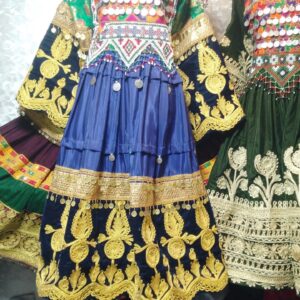 Queen Afghani frocks, made in velvet