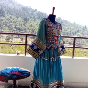 Gorgeous Afghani Frock with Traditional Embroidery and Mirrorwork