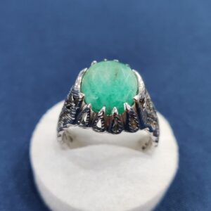 Emerald stone ring male ring