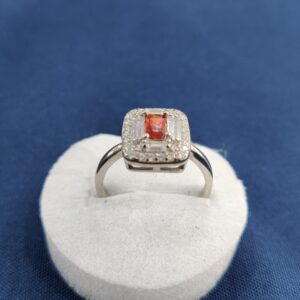 Natural Gemstone Ring in 925 Italian Rhodium Silver