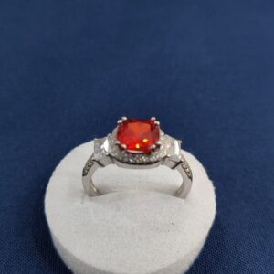 Natural Gemstone Ring in 925 Italian Rhodium Silver