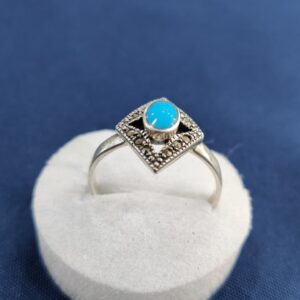 Natural Gemstone Ring in 925 Italian Rhodium Silver