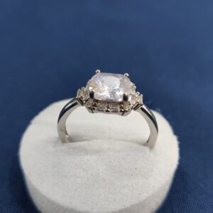 Natural Gemstone Ring in 925 Rhodium Silver