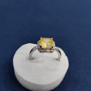 Natural Gemstone Ring in 925 Rhodium Silver