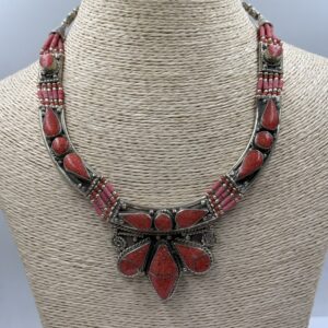 Antique Sirphuli necklace from Nepal, a traditional necklace with moon-shaped motifs