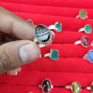 Sulemani Aqeeq in 925 Italian Rhdoium Silver