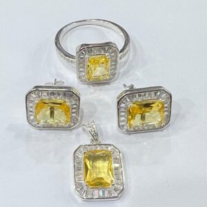 Premium Italian Rhodium Plated Zirconia Jewelry Set for women. Features high-quality CZ stones in a sophisticated design. Hypoallergenic, tarnish-free, and perfect for gifts. Shop the collection