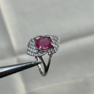 Original Ruby Ring Crowned In Italian Silver With Rhodium Polish For Life Long Durability