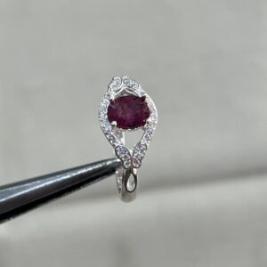 Original Ruby Ring Crowned In Italian Silver With Rhodium Polish For Life Long Durability