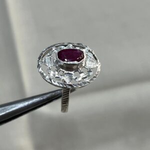 Natural Ruby Ring Crowned In Marvelous designed Italian Silver With Rhodium Polish For Life Long Durability