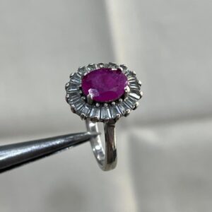 Natural Ruby Ring In Gorgeously Designed Italian Silver With Rhodium Polish For Life Long Durability
