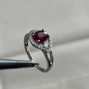 Original Ruby Ring Crowned In Italian Silver With Rhodium Polish For Life Long Durability