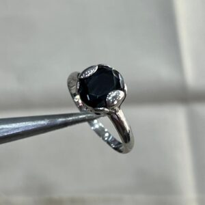 Natural Sapphire Ring in 925 Italian Silver, Special Rust Resitanct Treatment